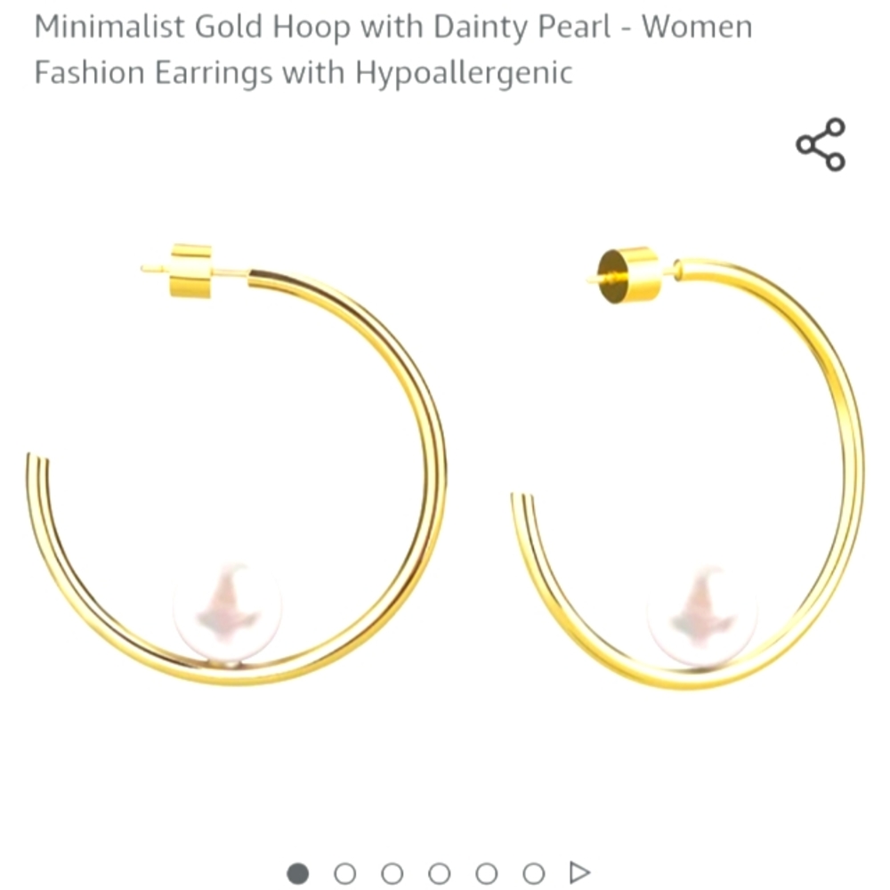 Lane Woods Gold Hoop with Dainty Pearl Earrings, NIB